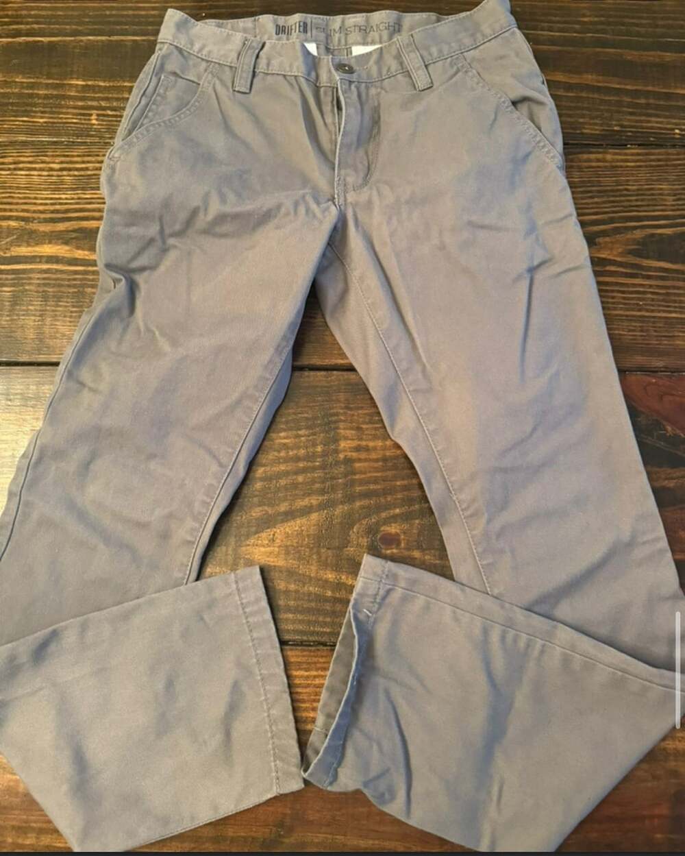 Drifter Slim Straight Gray Casual Pants Chinos Size 28